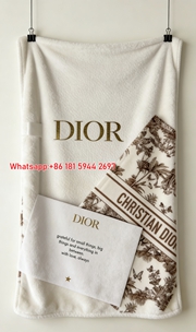Dior Vintage Toile De Jouy Flannel Blanket Throw Sofa Decor D137